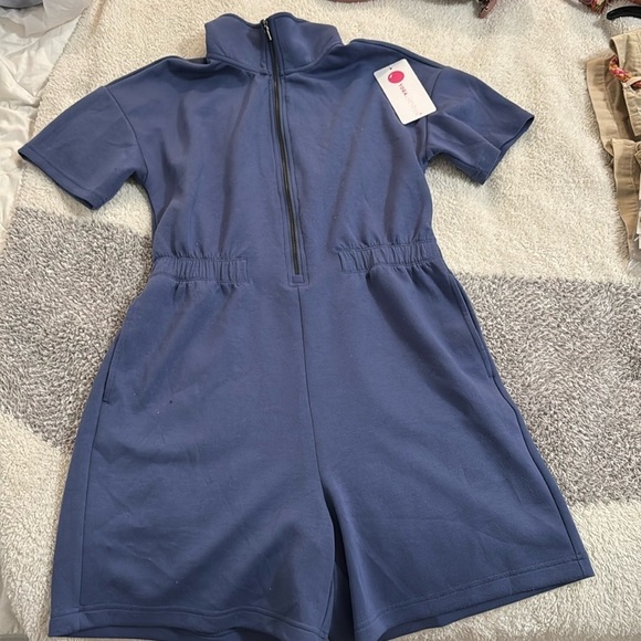NWT YOGALICIOUS romper blue gray color size S - Picture 2 of 5